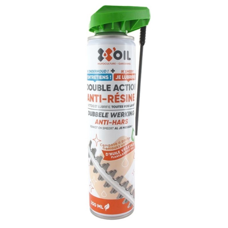 Spray anti-résine et nettoyant pour lames de taille-haie X'oil 250ml