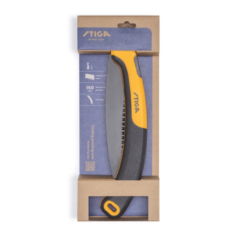 Scie à élaguer pliante STIGA – lame incurvée 150 mm – coupe bois sec et branches