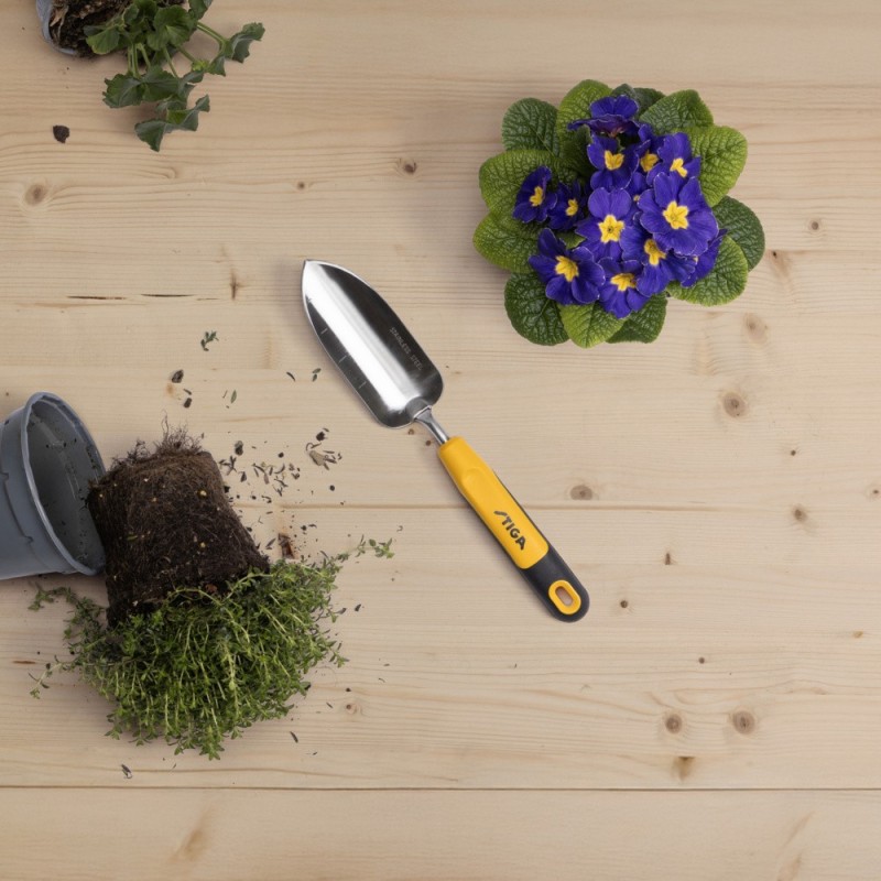 Truelle à transplanter STIGA – acier inoxydable – poignée ergonomique