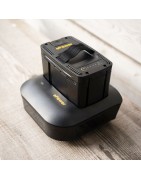 Batteries and chargers for mowers and portable tools